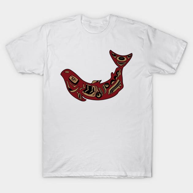 Pacific Northwest Native American Indian Salmon Fish Totem T-Shirt by twizzler3b